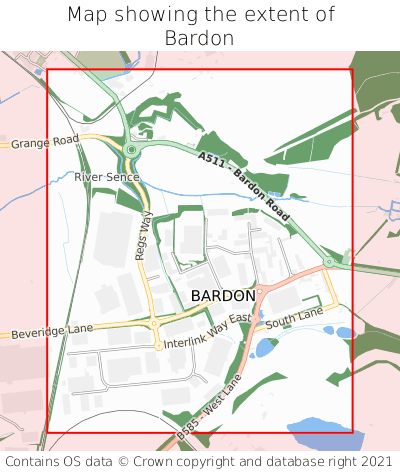 Map showing extent of Bardon as bounding box