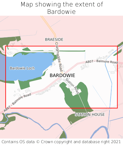 Map showing extent of Bardowie as bounding box