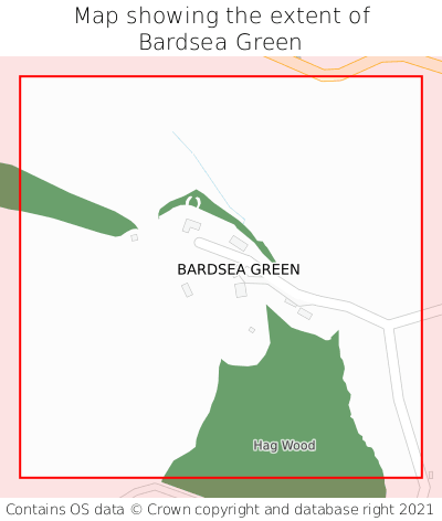 Map showing extent of Bardsea Green as bounding box