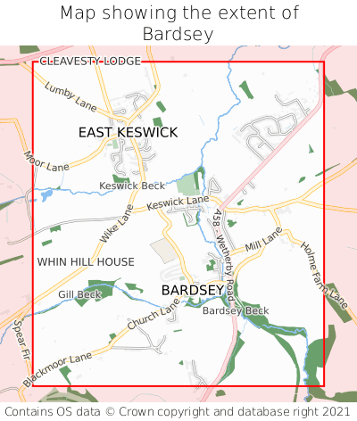 Map showing extent of Bardsey as bounding box