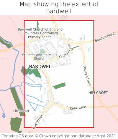 Map showing extent of Bardwell as bounding box