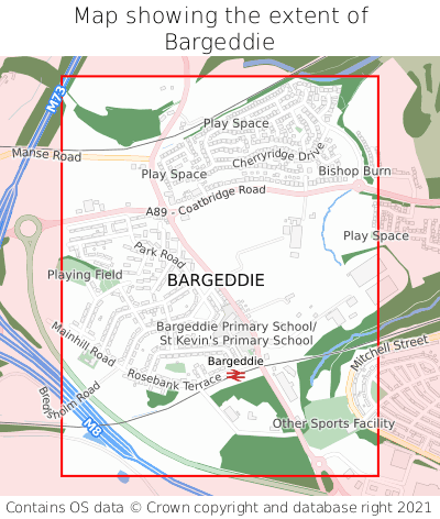Map showing extent of Bargeddie as bounding box