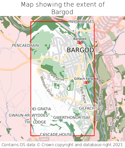 Map showing extent of Bargod as bounding box