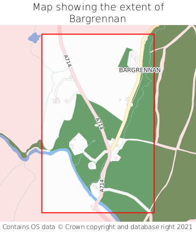 Map showing extent of Bargrennan as bounding box