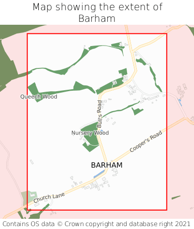 Map showing extent of Barham as bounding box