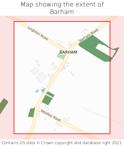 Map showing extent of Barham as bounding box