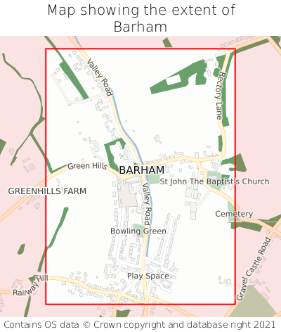 Map showing extent of Barham as bounding box