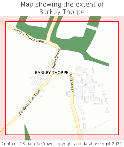Map showing extent of Barkby Thorpe as bounding box
