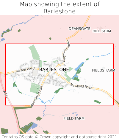 Map showing extent of Barlestone as bounding box