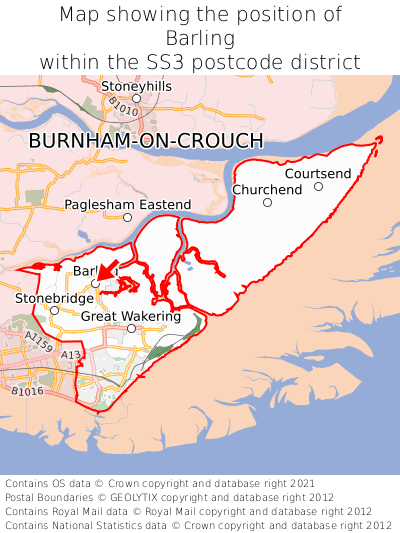 Map showing location of Barling within SS3
