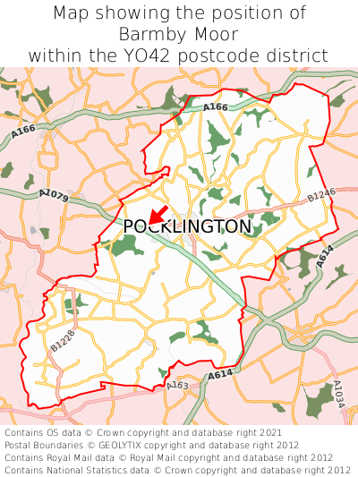 Map showing location of Barmby Moor within YO42