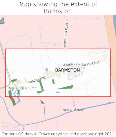 Map showing extent of Barmston as bounding box