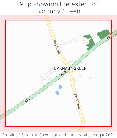 Map showing extent of Barnaby Green as bounding box