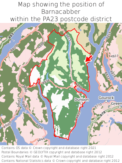 Map showing location of Barnacabber within PA23