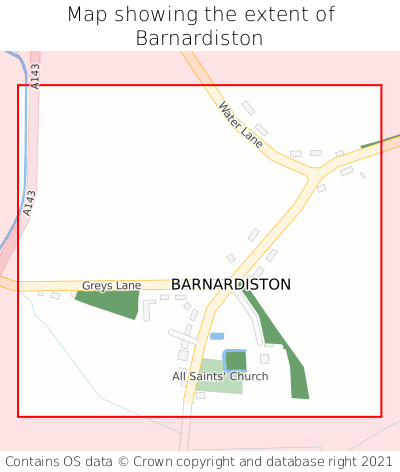Map showing extent of Barnardiston as bounding box