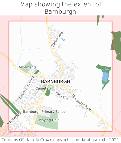 Map showing extent of Barnburgh as bounding box