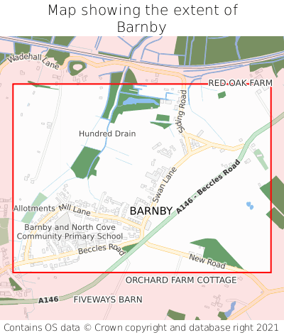 Map showing extent of Barnby as bounding box