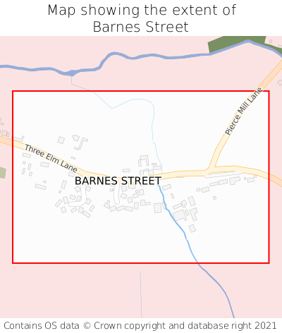 Map showing extent of Barnes Street as bounding box