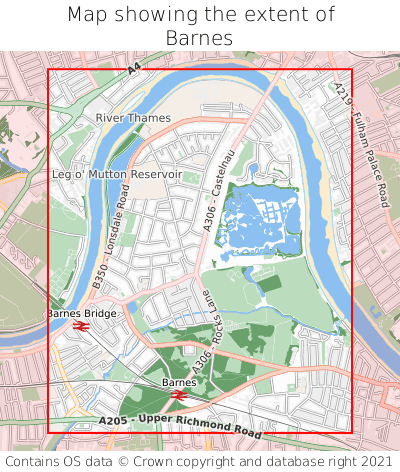 Map showing extent of Barnes as bounding box