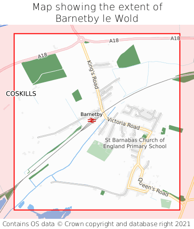 Map showing extent of Barnetby le Wold as bounding box
