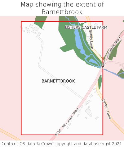 Map showing extent of Barnettbrook as bounding box