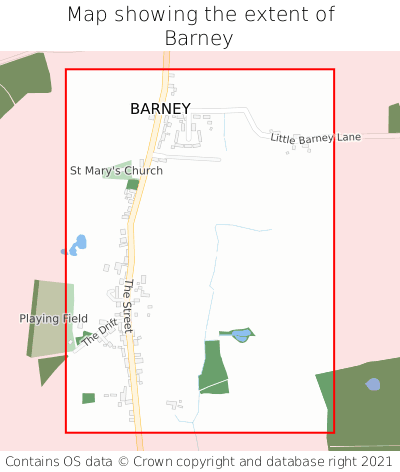 Map showing extent of Barney as bounding box