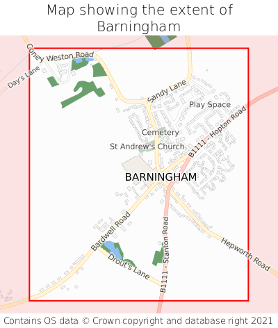 Map showing extent of Barningham as bounding box