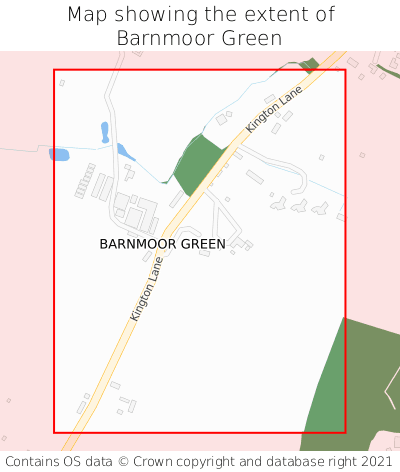 Map showing extent of Barnmoor Green as bounding box