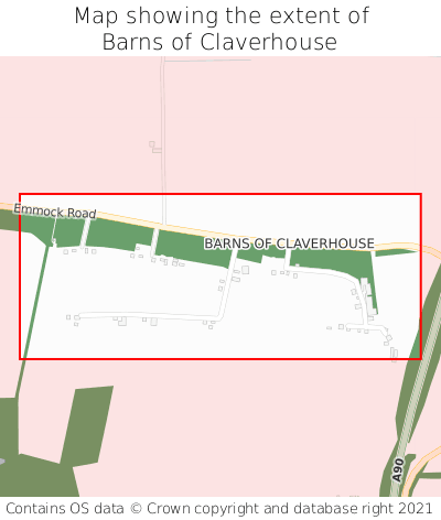 Map showing extent of Barns of Claverhouse as bounding box