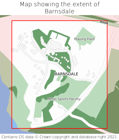 Map showing extent of Barnsdale as bounding box