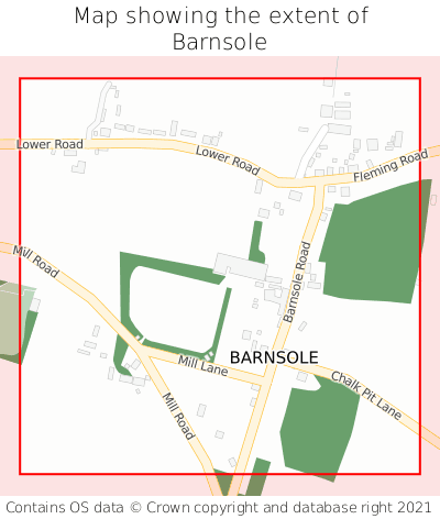 Map showing extent of Barnsole as bounding box