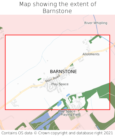 Map showing extent of Barnstone as bounding box