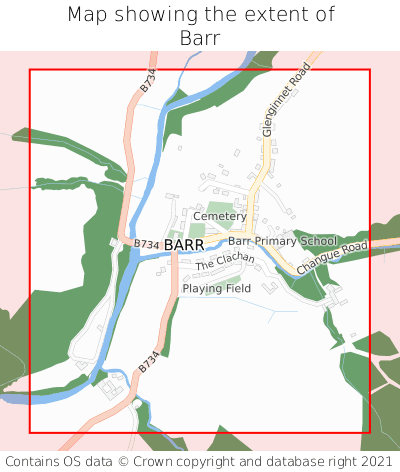 Map showing extent of Barr as bounding box