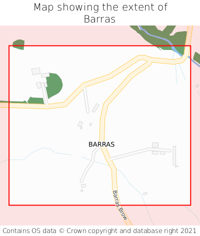 Map showing extent of Barras as bounding box