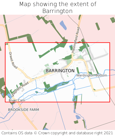 Map showing extent of Barrington as bounding box