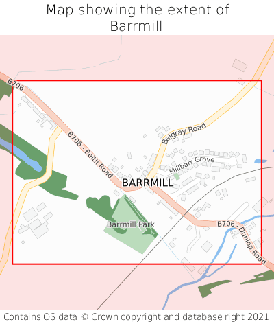 Map showing extent of Barrmill as bounding box