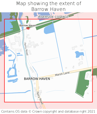 Map showing extent of Barrow Haven as bounding box