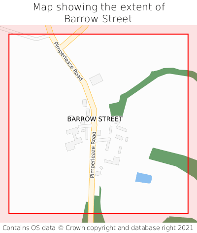 Map showing extent of Barrow Street as bounding box