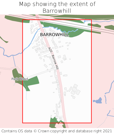 Map showing extent of Barrowhill as bounding box