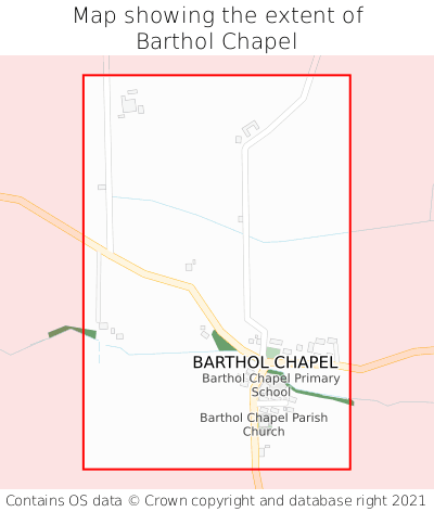 Map showing extent of Barthol Chapel as bounding box
