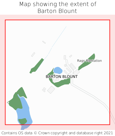 Map showing extent of Barton Blount as bounding box