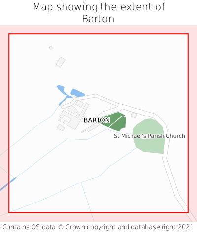 Map showing extent of Barton as bounding box