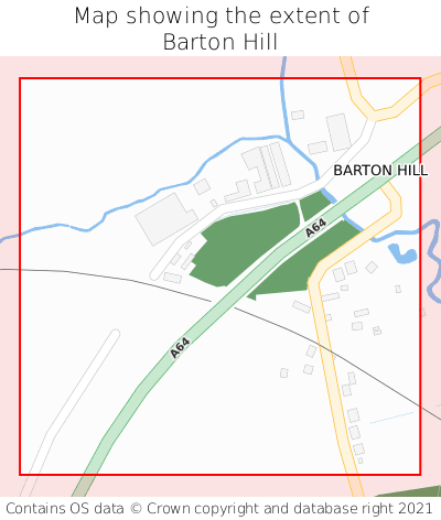 Map showing extent of Barton Hill as bounding box