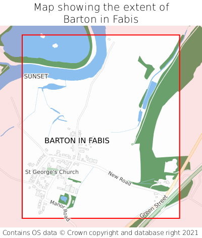 Map showing extent of Barton in Fabis as bounding box