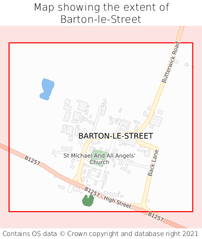 Map showing extent of Barton-le-Street as bounding box