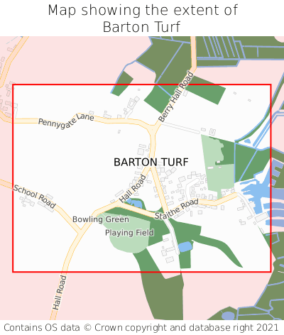 Map showing extent of Barton Turf as bounding box