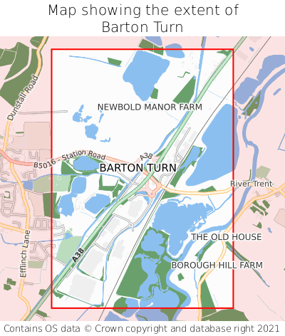 Map showing extent of Barton Turn as bounding box
