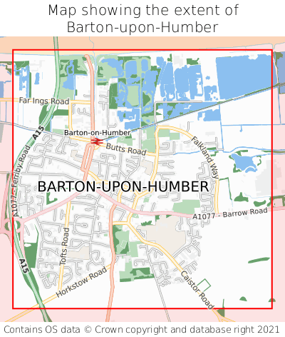 Map showing extent of Barton-upon-Humber as bounding box