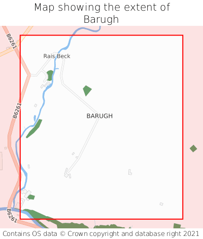 Map showing extent of Barugh as bounding box