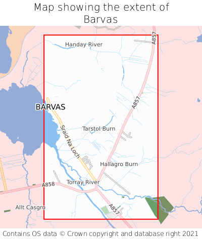 Map showing extent of Barvas as bounding box